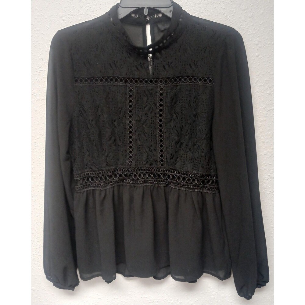 Black Top M Womens  Black Witchy Halloween Crochet Wimsigoth Black Goth